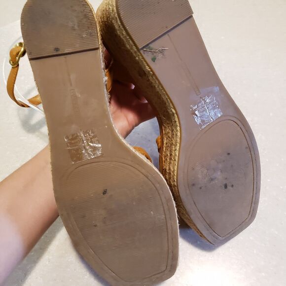 Vince Camuto Open Toe Wedge Sandals Pelani Cork Leather Platform Size 9M / 40 - Picture 7 of 9